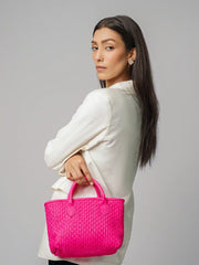 Serene Woven Handbag | Pink