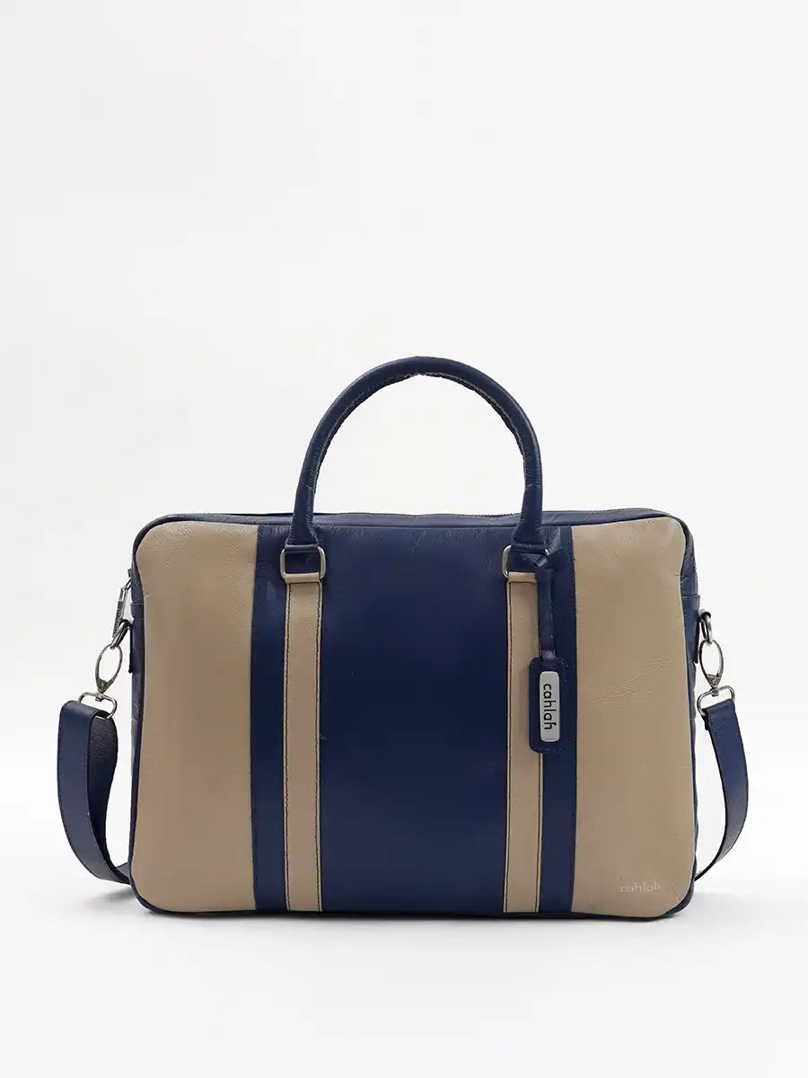 Invictus Laptop Bag | Navy & Brown