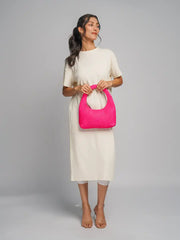 Nova Woven Handbag | Pink